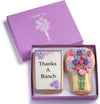 Gourmet Floral Thank You Cookie Gift Basket | 2 Large 2.5 X 4.5 In Vanilla Sugar Cookies Hand-Decorated Snack Variety Pack | Kos