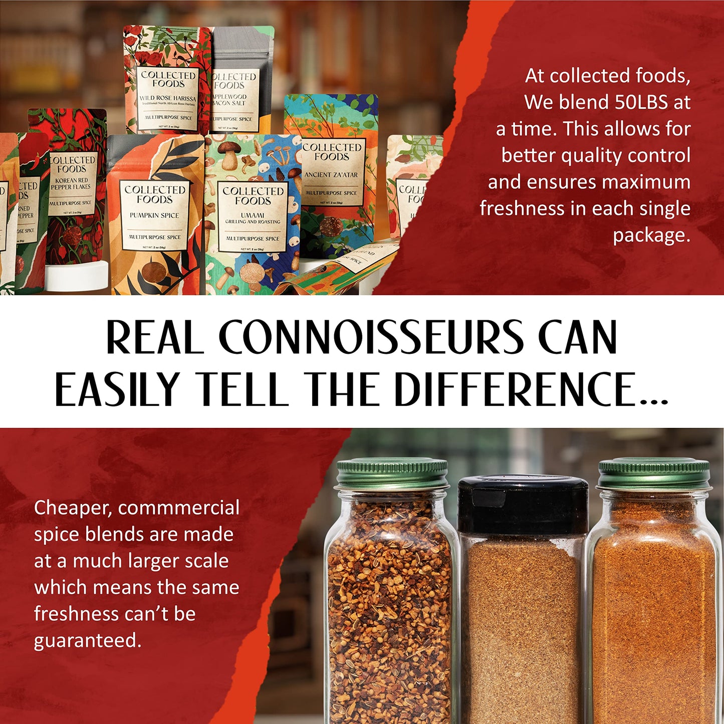 Collected Foods Premium Rose Harissa Spice Blend - Small-Batch, 2 Oz, Perfect for Roasted Veggies, Grilled Meats, and Stews