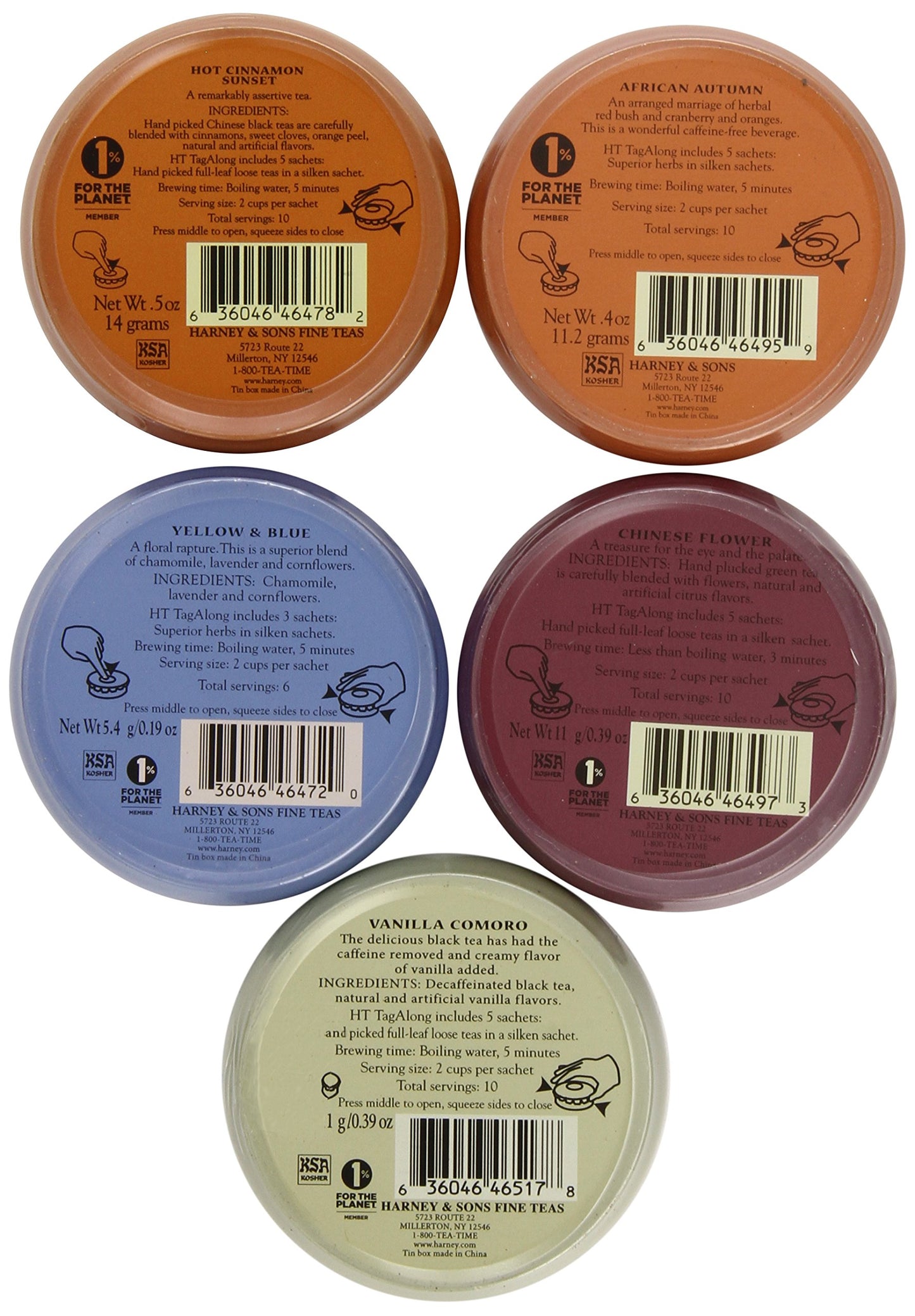 Harney & Sons Tagalong Tea Gift Set - 5 Piece Assortment