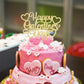 1Pc Happy Valentine'S Day Cake Topper Gold Glitter Valentine'S Day Cake Topper Decorations For Valentine'S Day Theme Wedding Eng