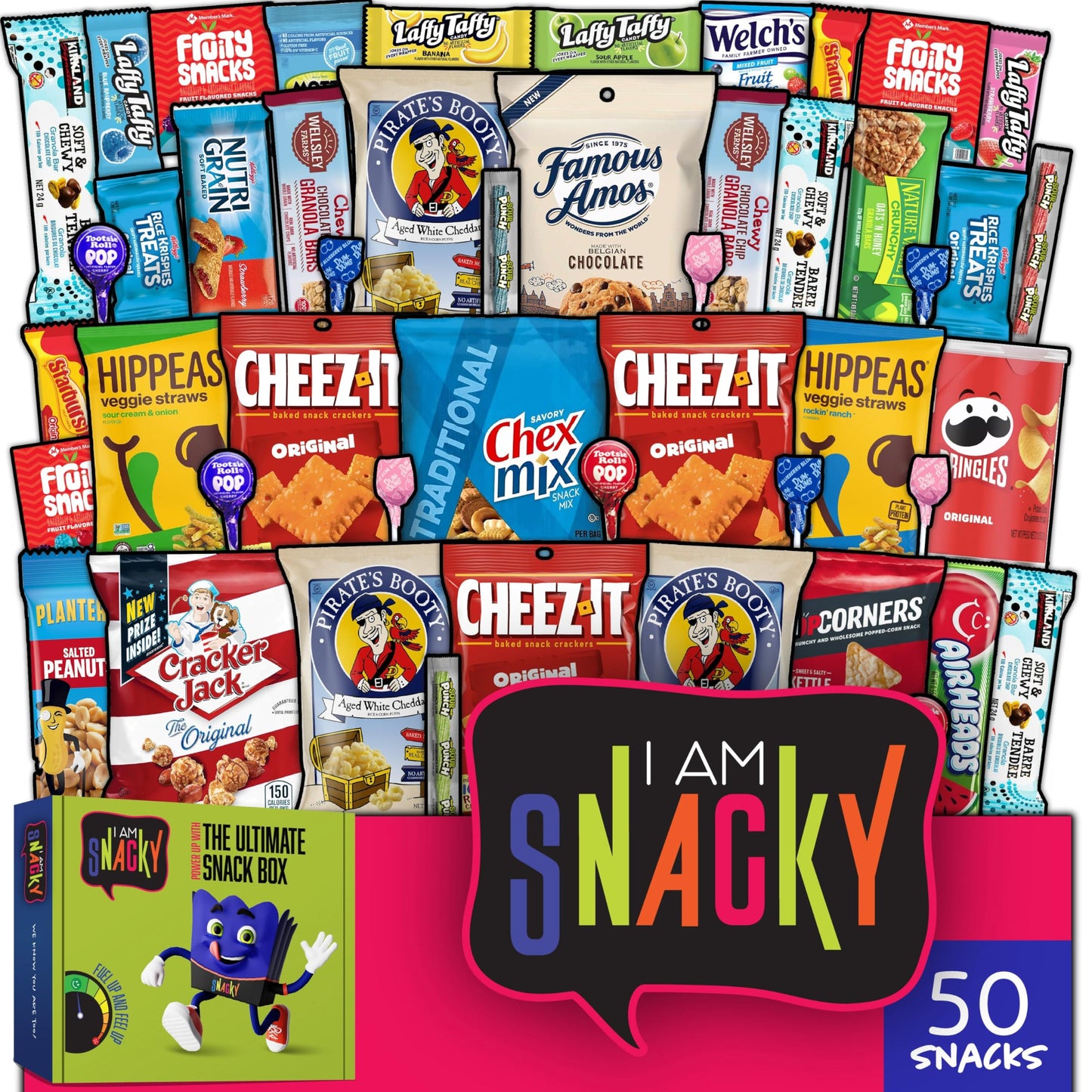 I Am Snacky - Halloween Trick Or Treats Snack Box Care Package + Greeting Card - Snacky'S Bliss Bites (50 Count) Birthday Sweet
