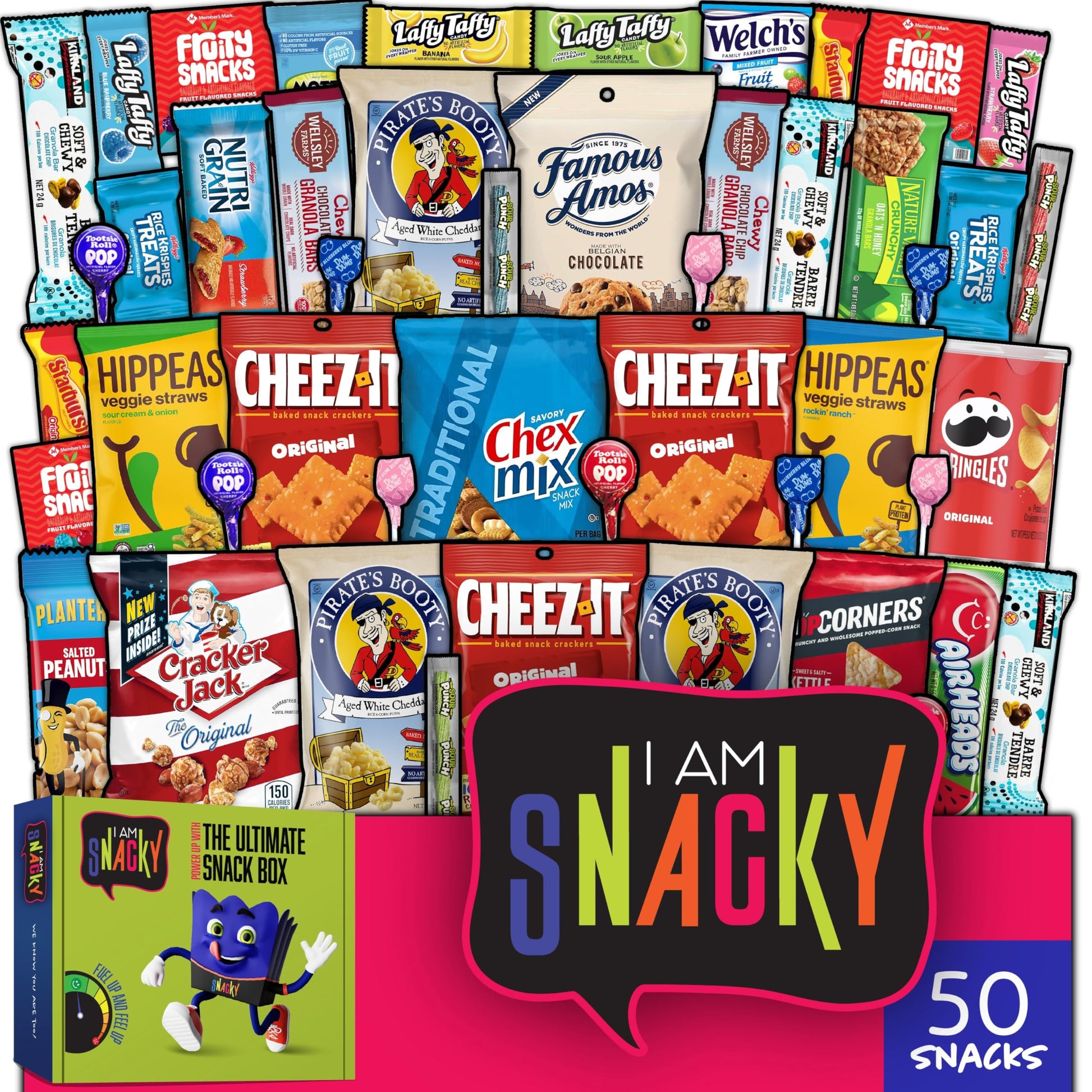 I Am Snacky - Halloween Trick Or Treats Snack Box Care Package + Greeting Card - Snacky'S Bliss Bites (50 Count) Birthday Sweet