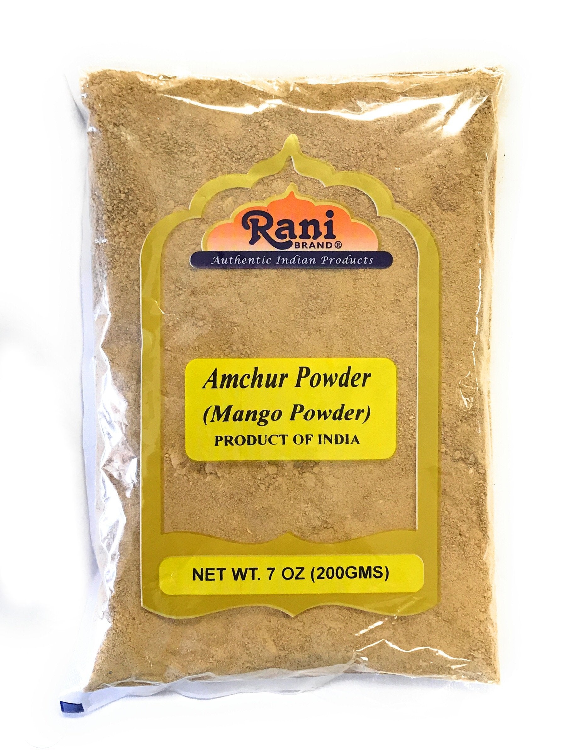 Rani Amchur (Mango) Ground Powder Spice 7Oz (200G)  All Natural, Indian Origin  No Color  Gluten Friendly  Vegan  Non-Gmo  No Sa