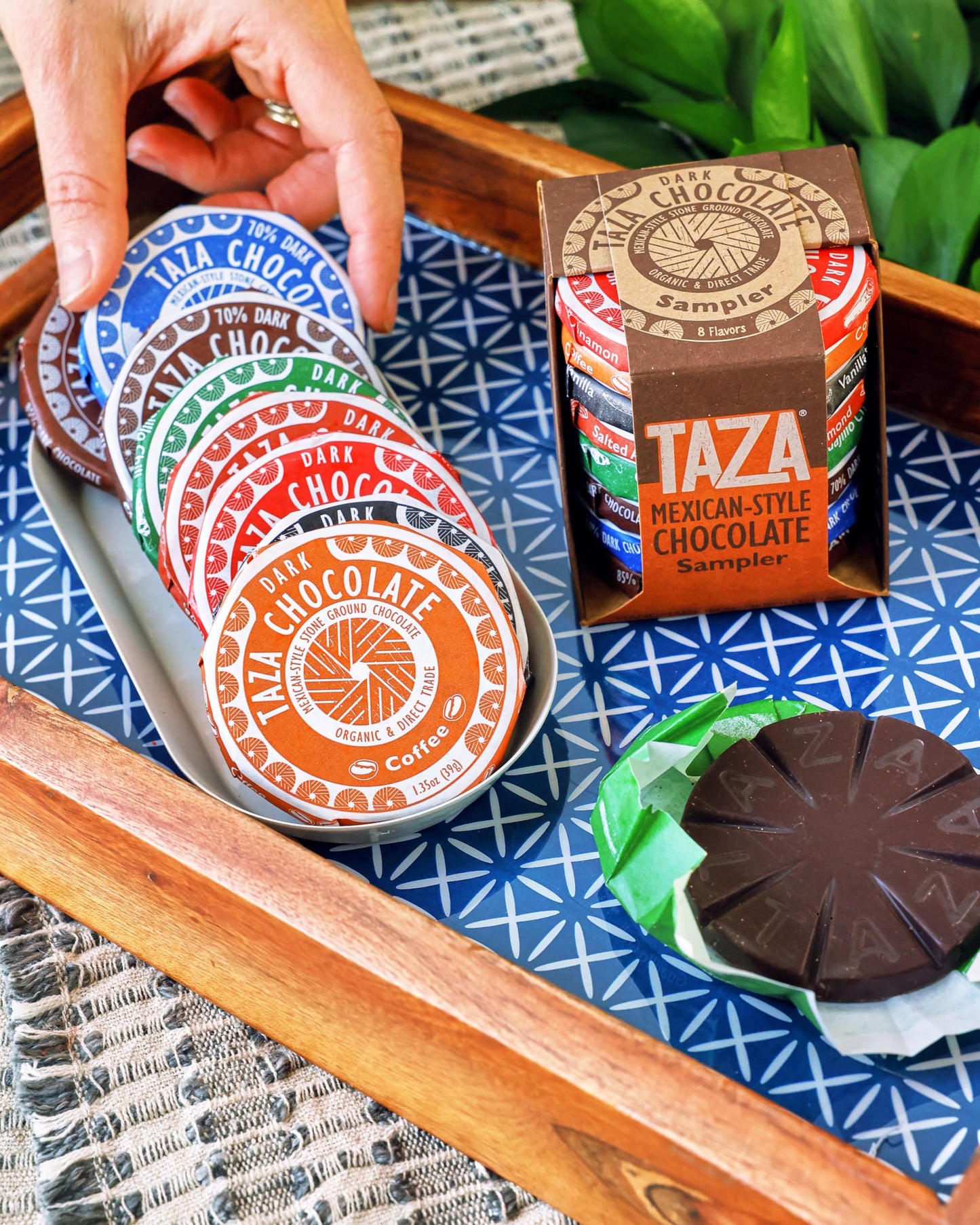 Taza Chocolate Organic Mexicano Disc Stone Ground, Variety Pack, 1.35 Ounce (8 Count), Vegan