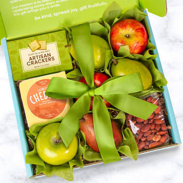 A Gift Inside Deluxe Fruit and Cheese Gourmet Box – Medium Size, Multi-Color