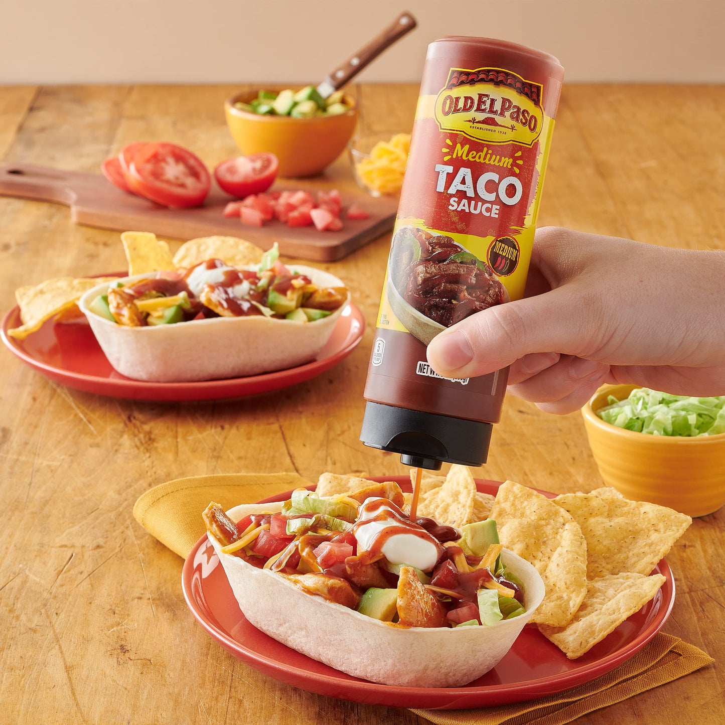 Old El Paso Taco Sauce, Medium, Squeeze Bottle, 9 Oz.