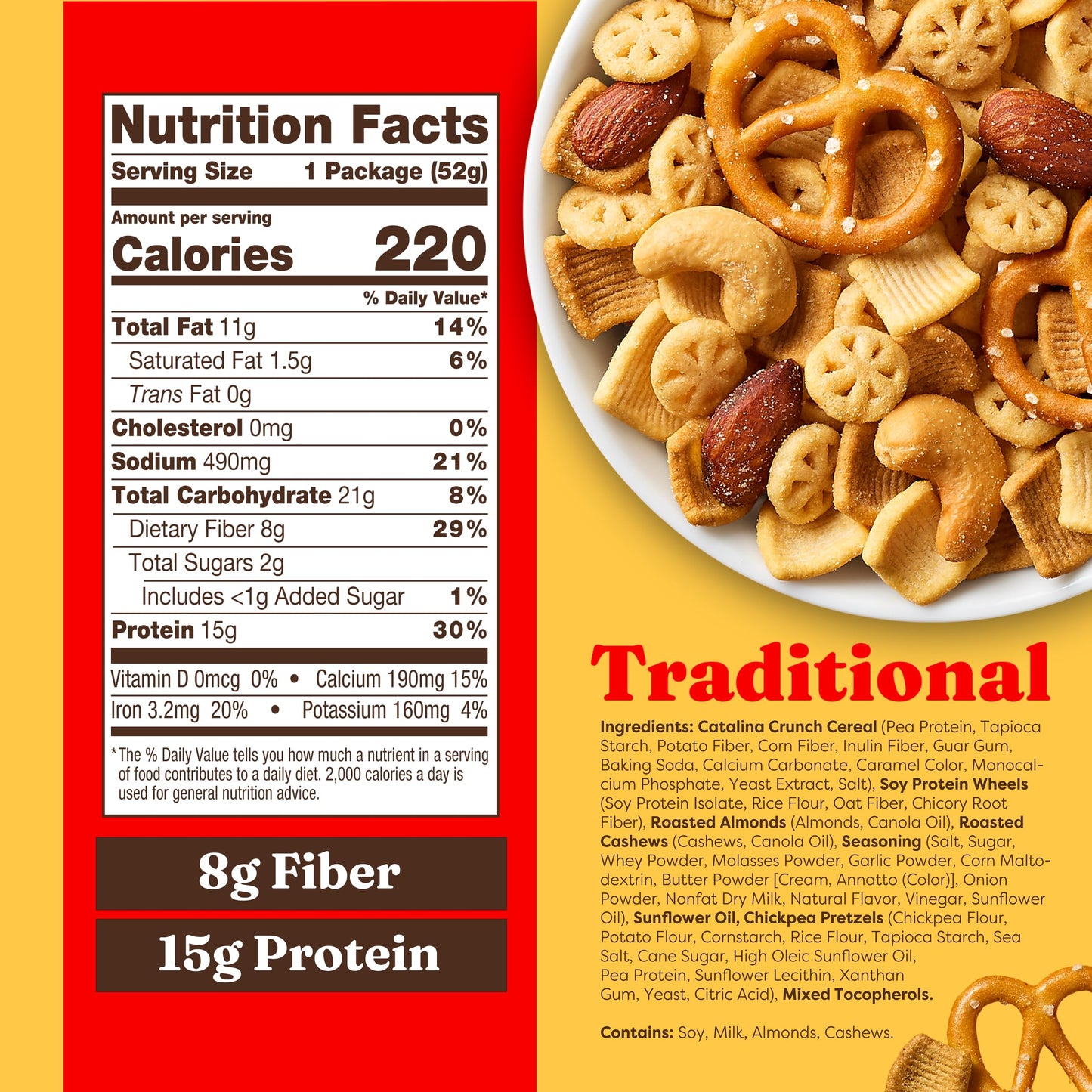 Catalina Crunch Protein Grab & Go Snack Mix | 15g Protein, 2g Sugar per Pouch | Good Source of Fiber, Keto, Gluten Free | Tradit