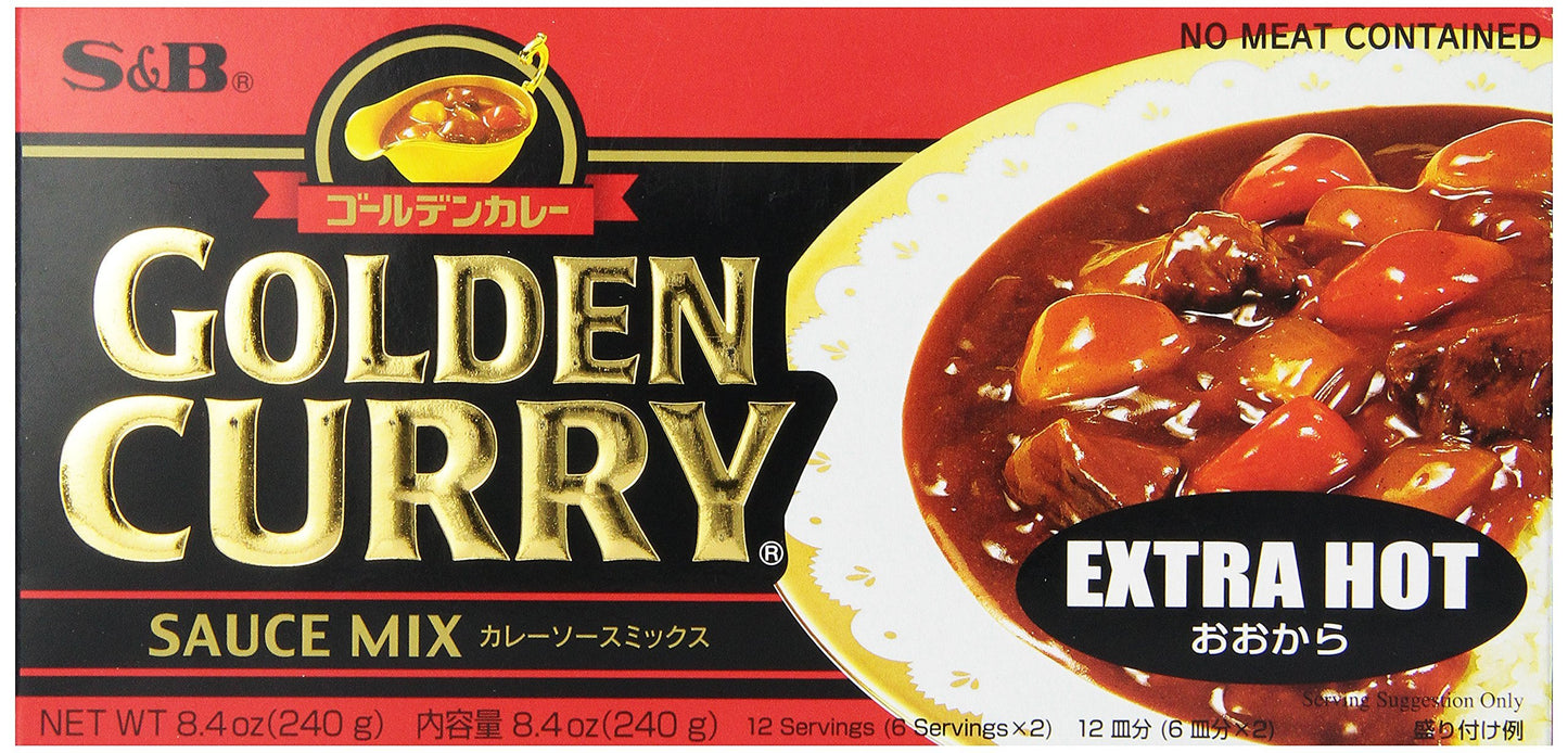 S&B Golden Curry Sauce Mix, Extra Hot, 8.4-Ounce