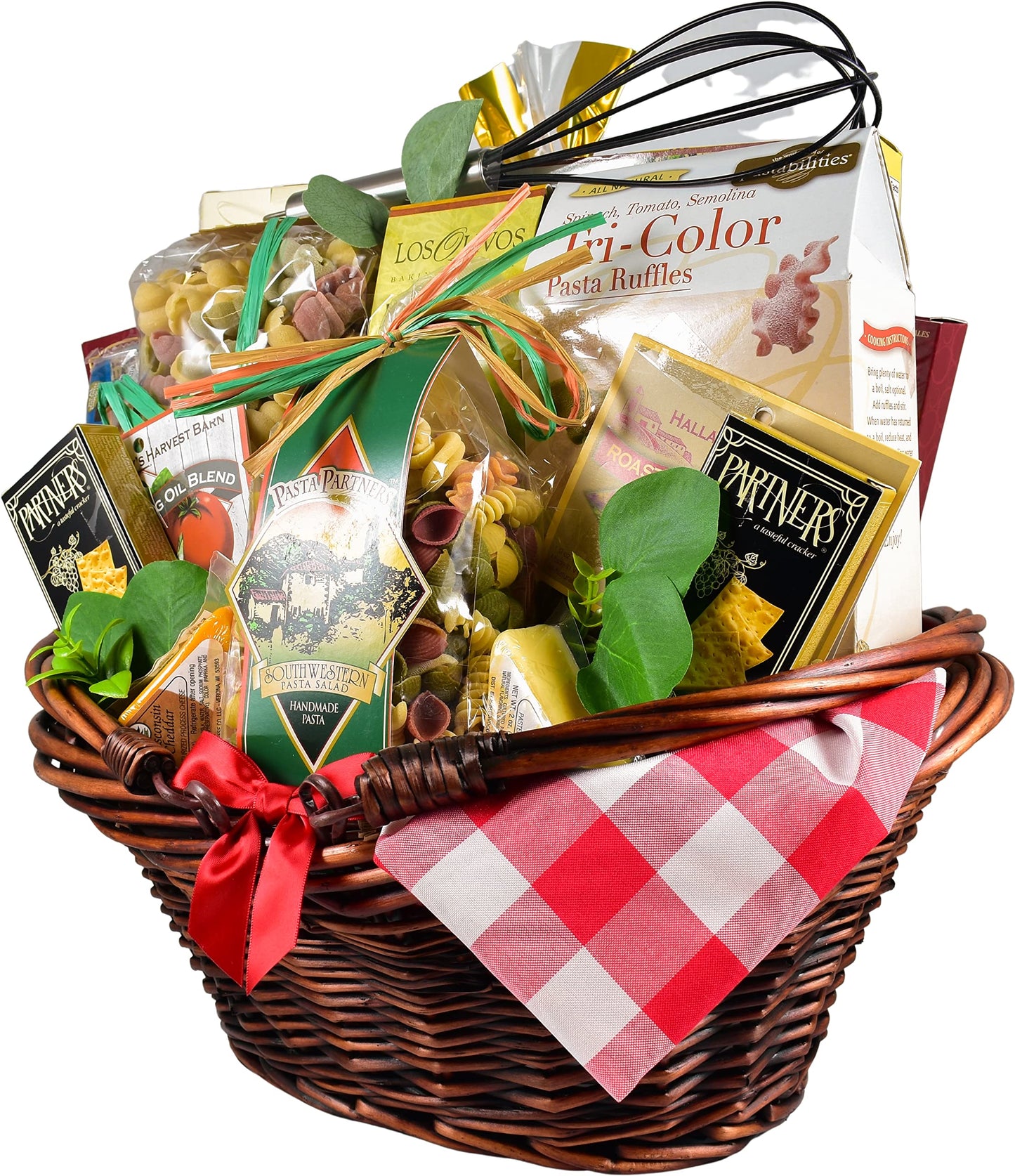 Gift Basket Village - Viva Italiano Gift Basket - Premium Italian Food Baskets Gifts With Assorted Pastas, Pasta Sauce, Crackers, Rolled Wafers, Seasonings & Cheese Straws - Italian Gift Basket