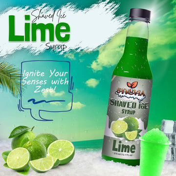 Syruvia Snow Cone Syrup 12.7oz - Lime Syrup For Shaved Ice  Snow Cones  Slushies  Italian Soda  Popsicles. Kosher  Dairy Free