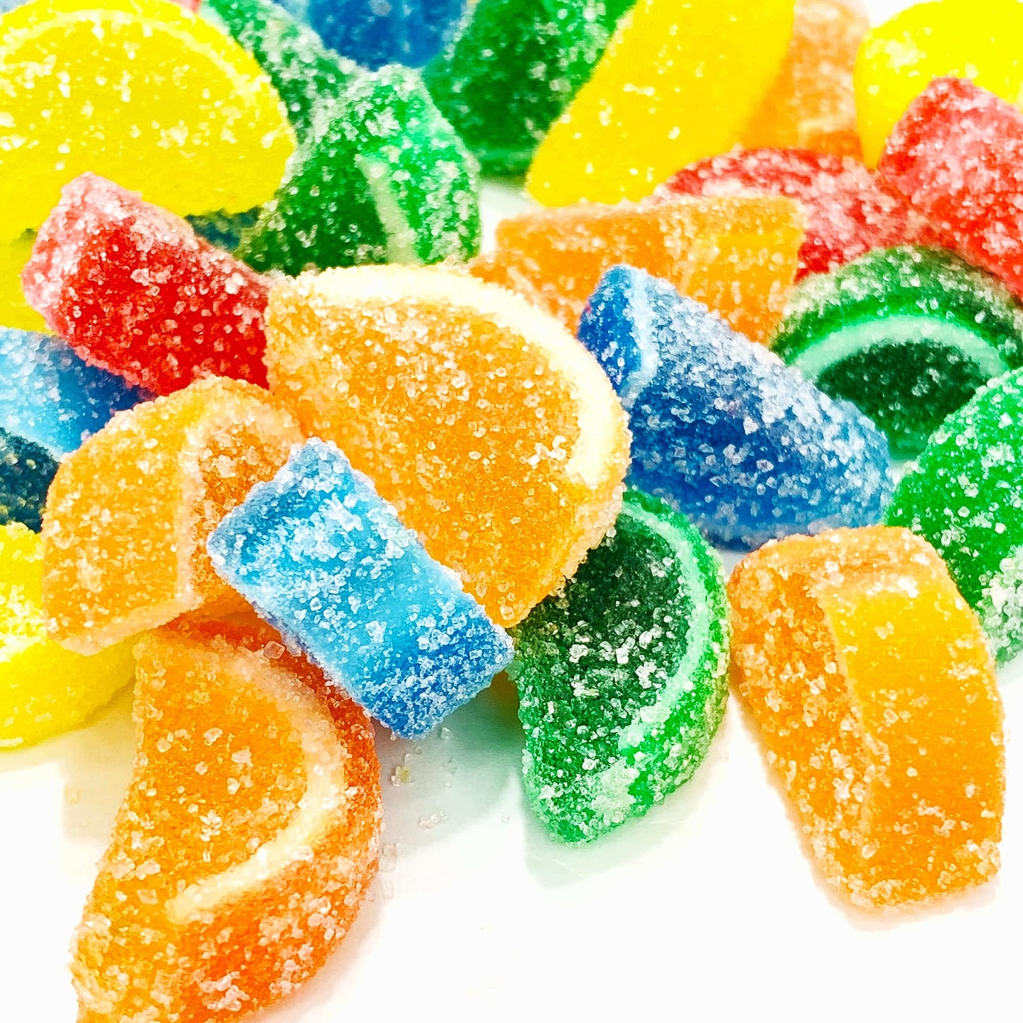 NY Spice Shop Mini Assorted Fruit Slices Candy - 8 Ounce Assorted Flavors Jelly Fruit Candy - Gummy Candy Bulk - Fruit Gummies -