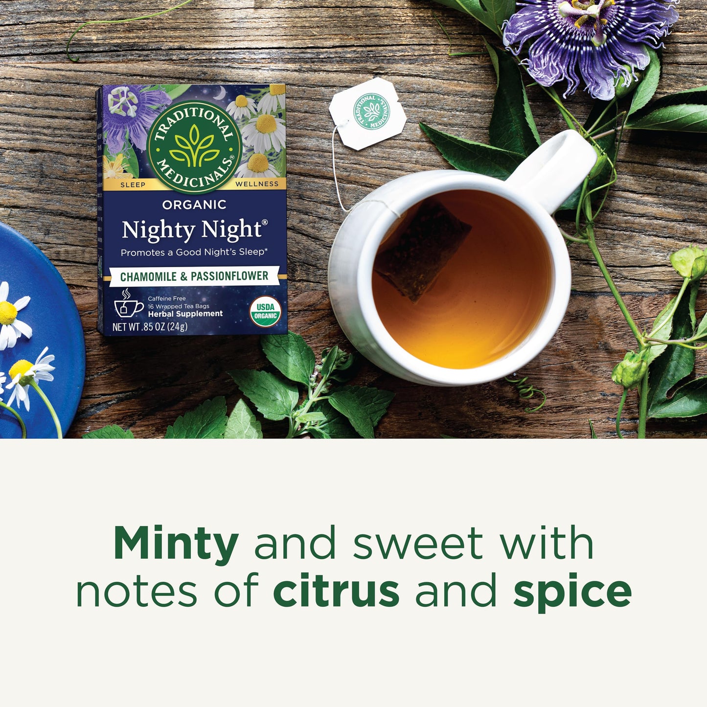 Traditional Medicinals Tea, Organic Nighty Night, Relax & Get a Good Night's Sleep, 16 Tea Bags (Packaging May Vary)