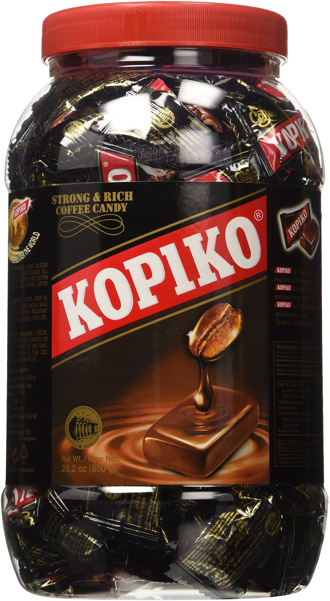 Kopiko Coffee Candy (800 gr) - Pocket Coffee Candies Made of Indonesia Coffee Beans Contains Real Coffee Extract for Better Tast