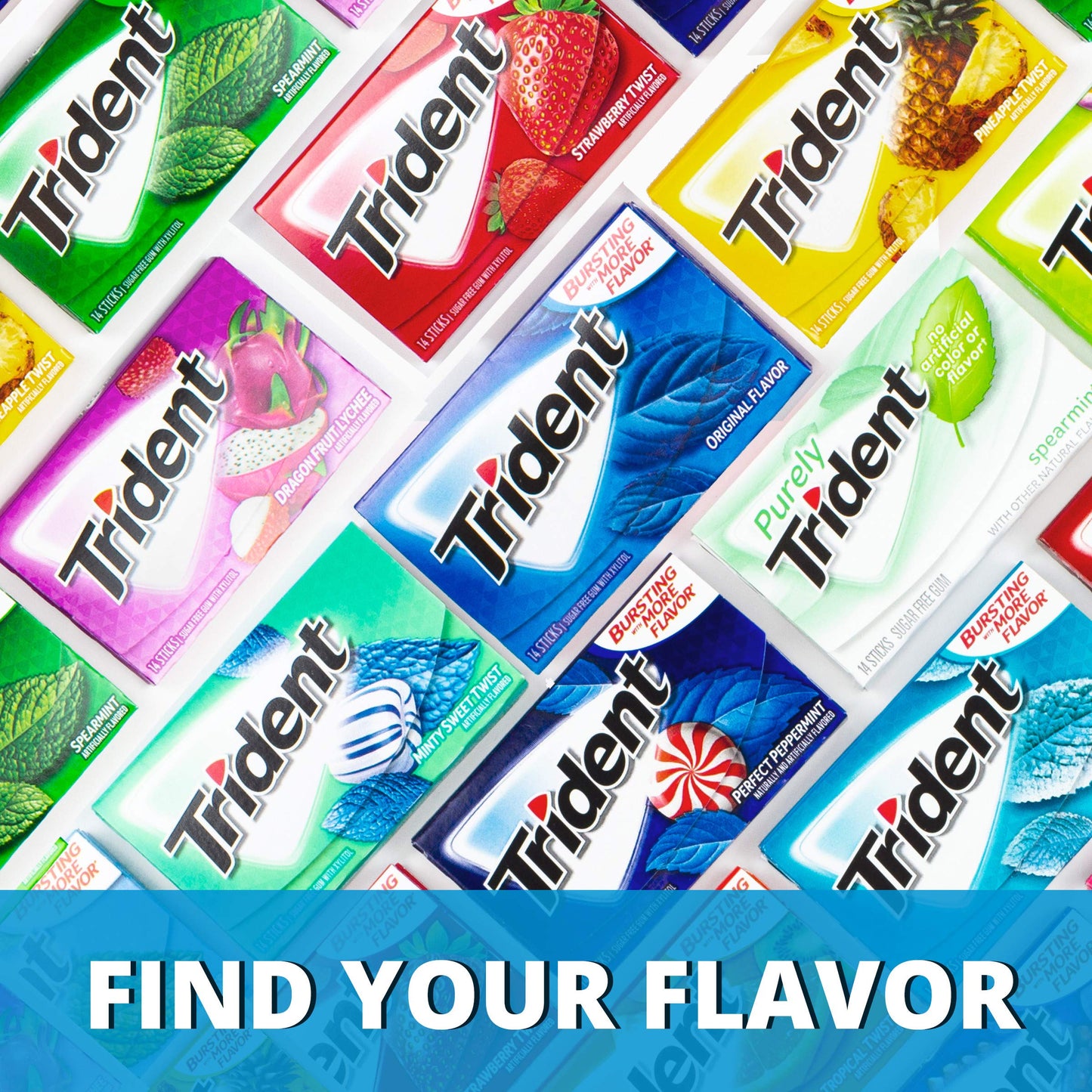 Trident Sugar-Free Chewing Gum, Original Flavor, 14 Pieces (Pack of 1)