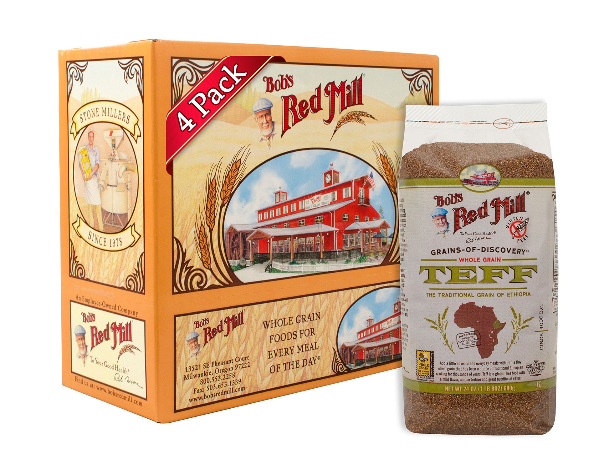 Bob'S Red Mill Whole Grain Teff, 24 Oz (4 Pack)