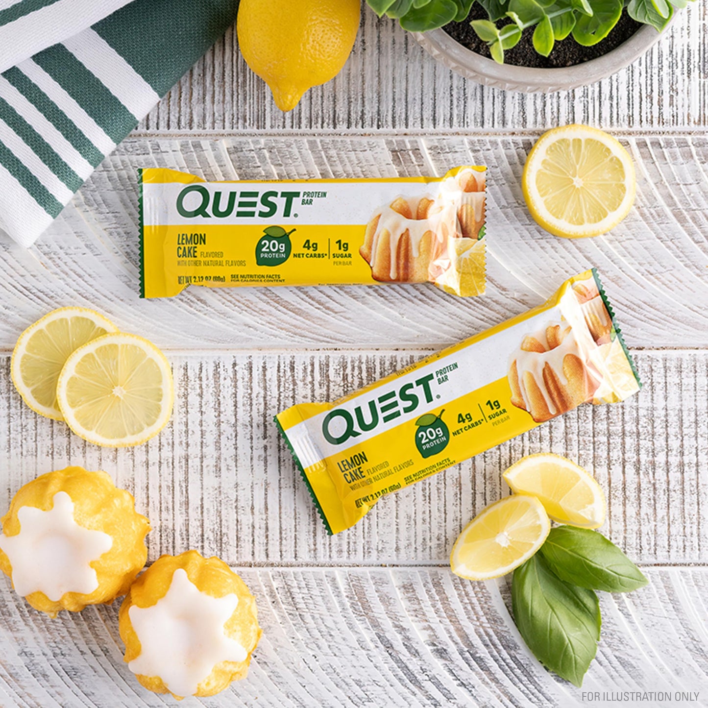 Quest Nutrition Lemon Cake Protein Bars, High Protein, Low Carb, Gluten Free, Keto Friendly, 12 Count (Pack of 1)