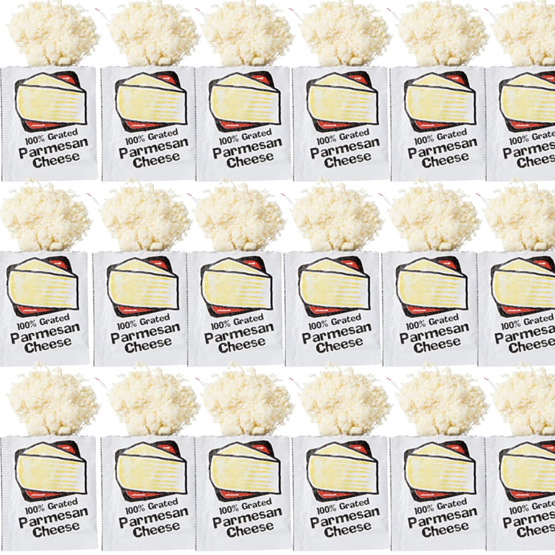Vallary Parmesan Cheese Packets, 50 Count, 100% Real Grated, 3.5g Each, Shelf-Stable, Individually Wrapped