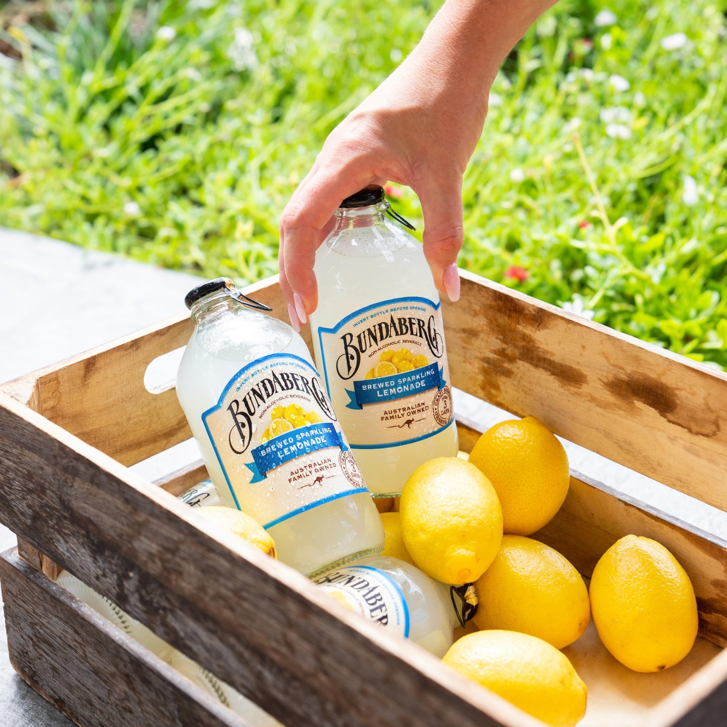 Bundaberg Sparkling Fruit Drink, Lemonade, 12.7 Fl Oz Bottles, Pack of 4