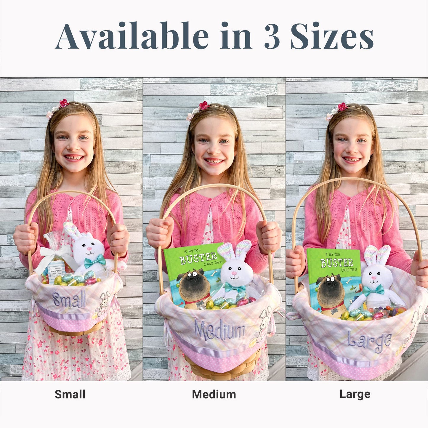 Let'S Make Memories Personalized Create Your Own Wicker Easter Basket - Blue Gingham Design - Basket Only - Customize With Any N