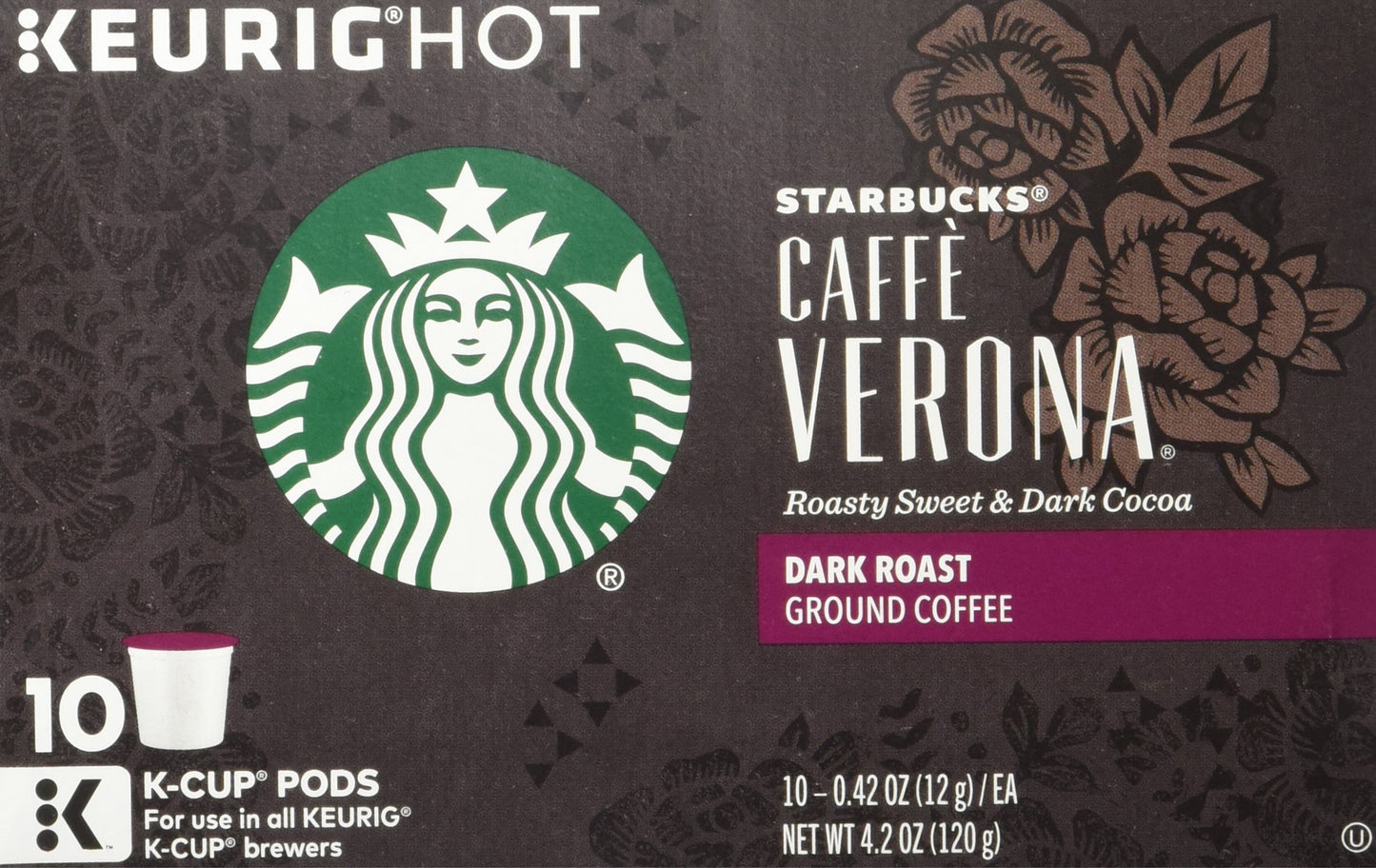 Starbucks K-Cups Caffe Verona K-Cups Caf Verona, 10 Ct (Pack Of 6)