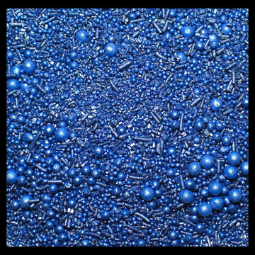 Confect Edible Christmas Sprinkles - Navy Blue Pearl & Vermicelli Mix For Frozen-Themed Cake, Cupcake, Cookie & Holiday Baking D