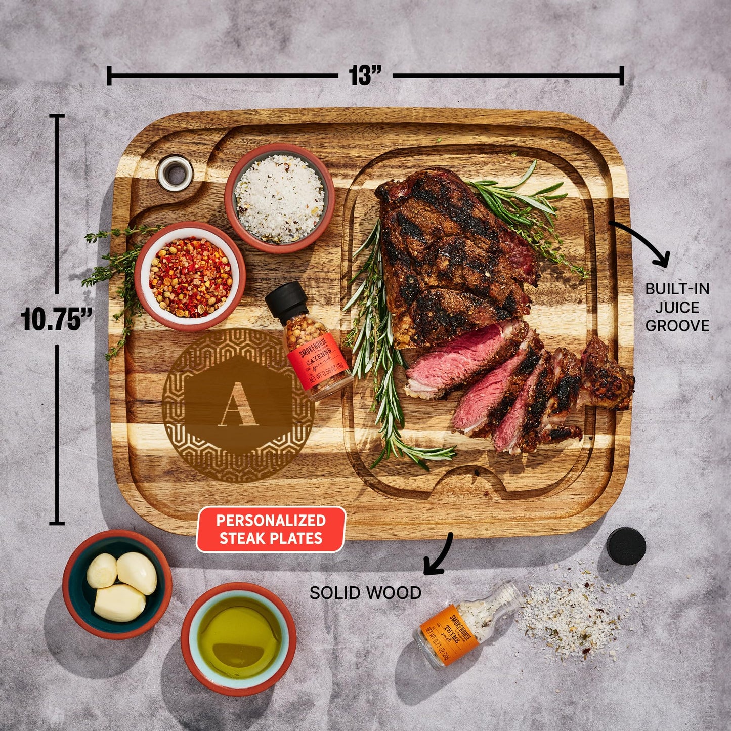 Smokehouse By Thoughtfully Gourmet Grilling Spice Set – 20 Bbq Rubs & Seasonings With Personalizable Steak Plate – Includes Chili Garlic, Italian, Cayenne & More – Gift For Grill Lovers
