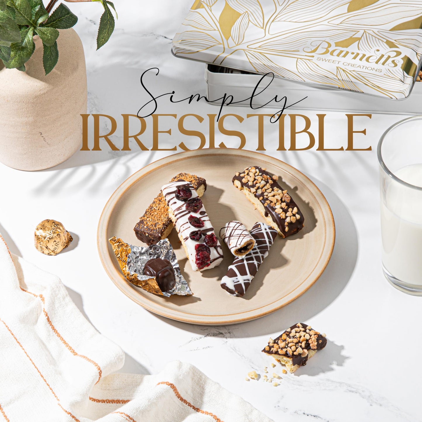 Cookie Gift Basket Tin With Biscotti Cookies & Chocolate Truffles, Prime Gifts For Food Delivery Ideas For Women Men Grandma Gra