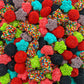 Crunchy Gummy Candy Mix | 2 Pound Bag | Rainbow Nonpareils Bears  Berries  Star Shaped Chewy Clusters | Gummy Mix for Kids Party Favors | Fruity and Sour Flavors