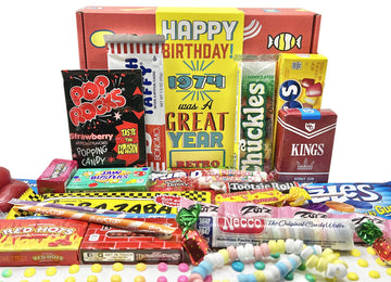 Retro Candy Yum ~ 1974 50Th Birthday Gift Box Of Nostalgic Candy From Childhood For 50 Year Old Man Or Woman Born 1974 Jr