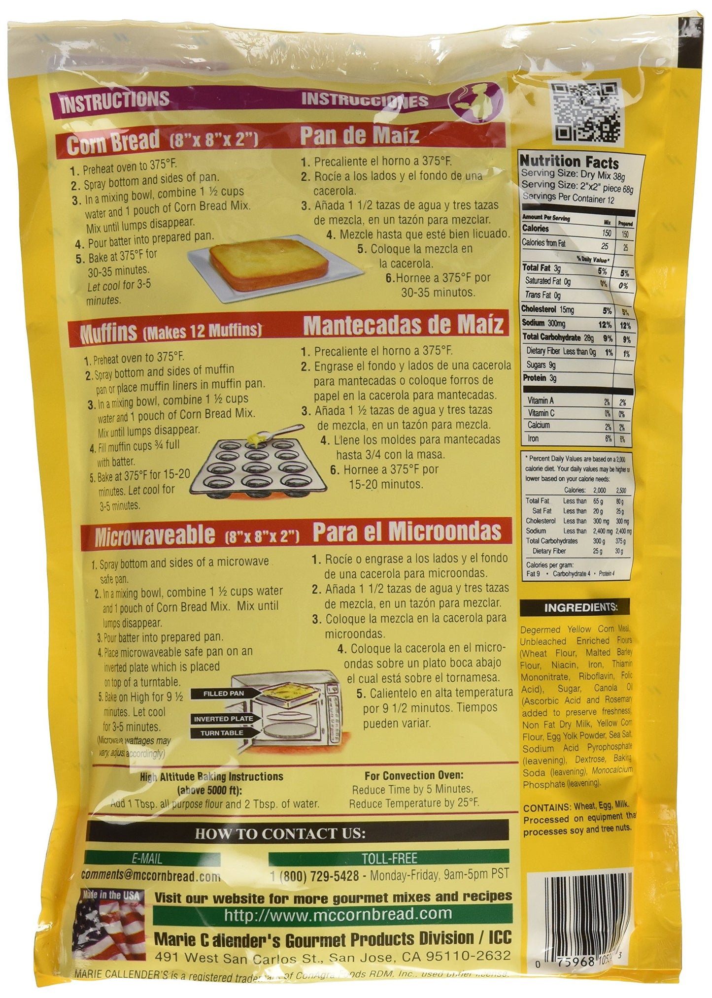 Marie Callender'S Original Corn Bread Mix 16 Oz (4-Pack)