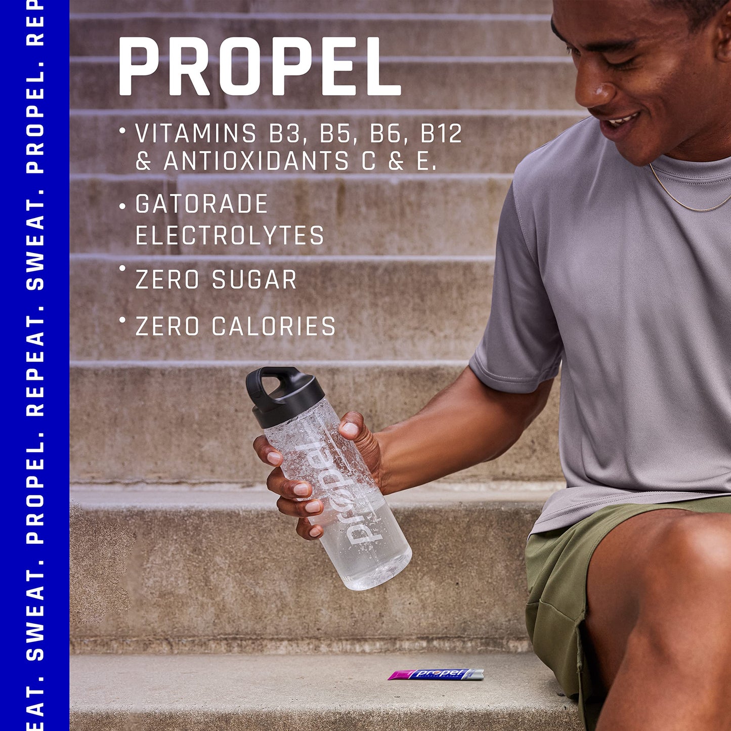 Propel Electrolyte Enhanced Water Drink Mix Powder Packets, Watermelon, Zero Calorie & Zero Sugar Hydration with Electrolytes an