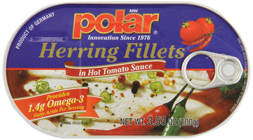MW Polar Herring, Hot Tomato Sauce, 3.53-Ounce (Pack of 18)
