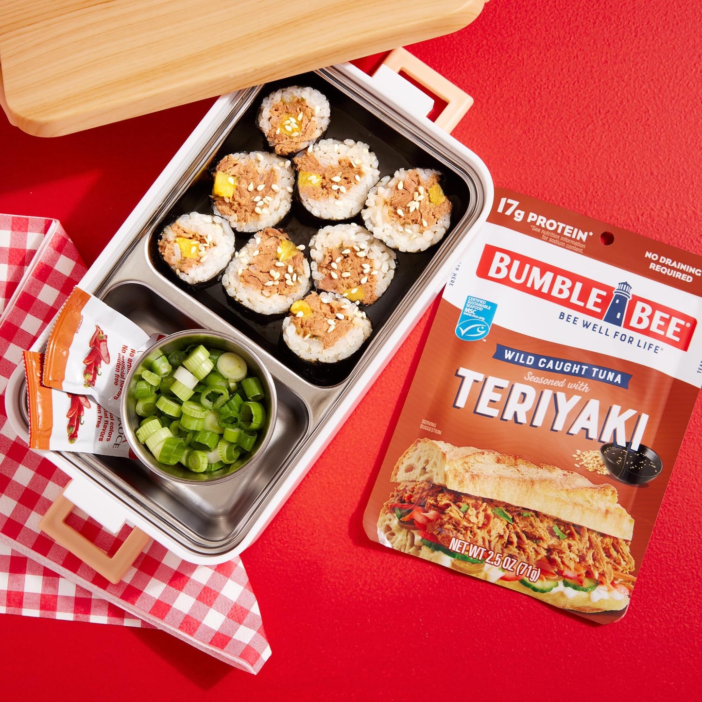 Bumble Bee Teriyaki Seasoned Tuna, 2.5 Oz Pouch - Ready To Eat - Wild Caught Tuna Packet - 17G Protein Per Serving