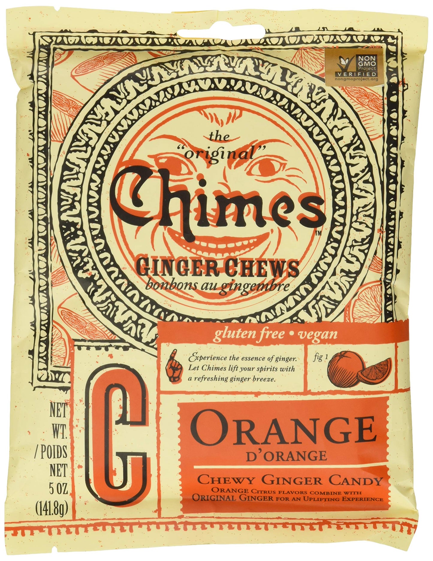 Chimes Ginger Chews, Orange, 5 Oz