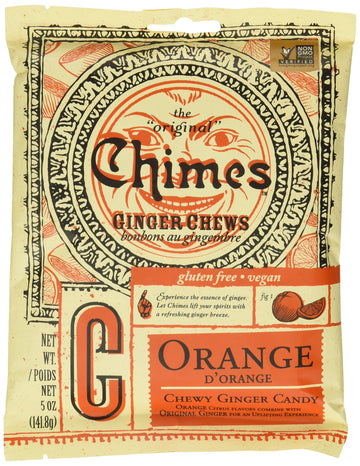Chimes Ginger Chews, Orange, 5 Oz