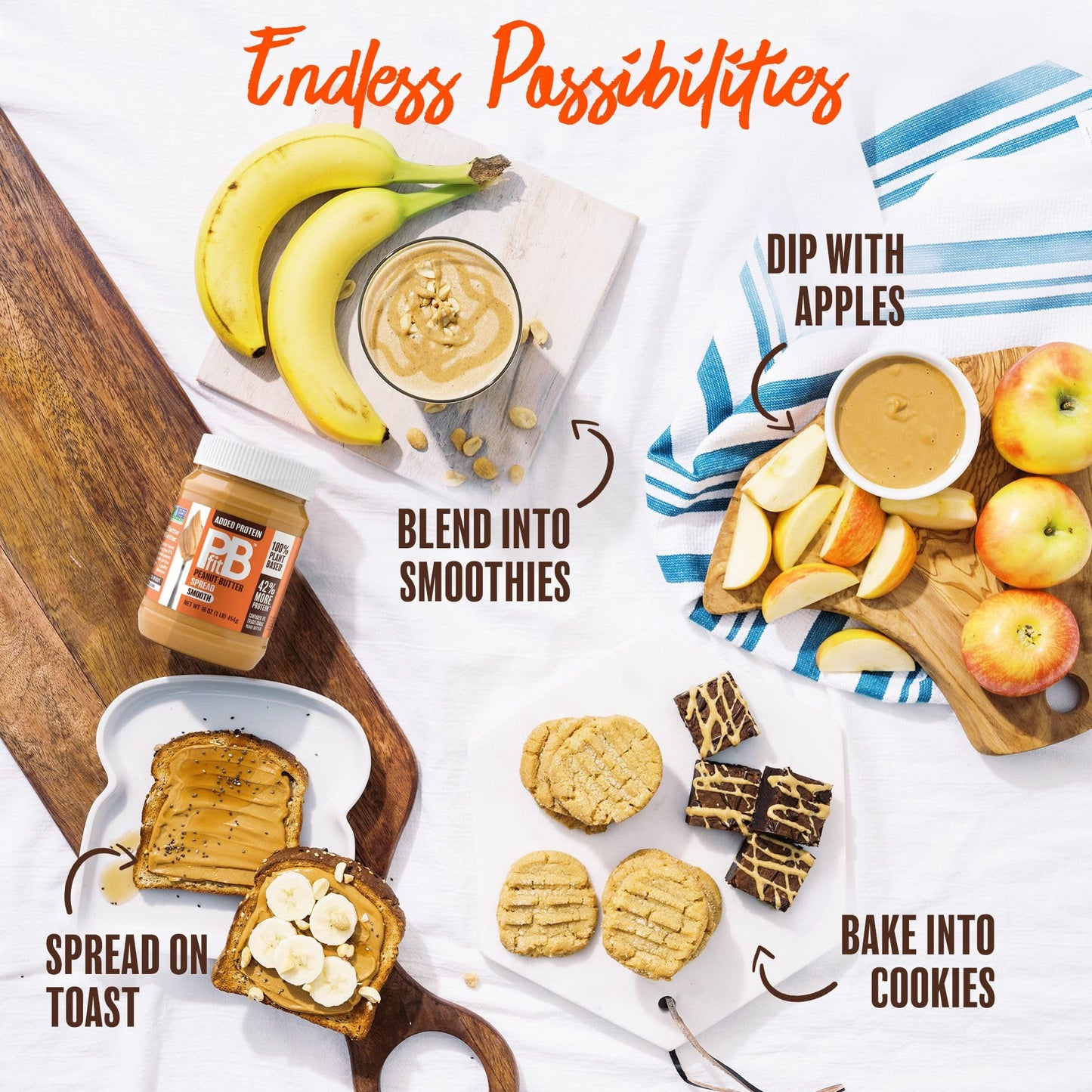 PBfit Peanut Butter Spread, 10g Plant Based Protein per Serving, Keto and Vegan Nut Butter, No Palm Oil, No Artificial Sweetener