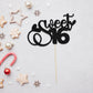 1Pc Sweet Teenager 16 Cake Topper Glitter 16Th Birthday Cake Pick For Cheers To 16 Years Old 16Th Birthday Party Cake Decoration