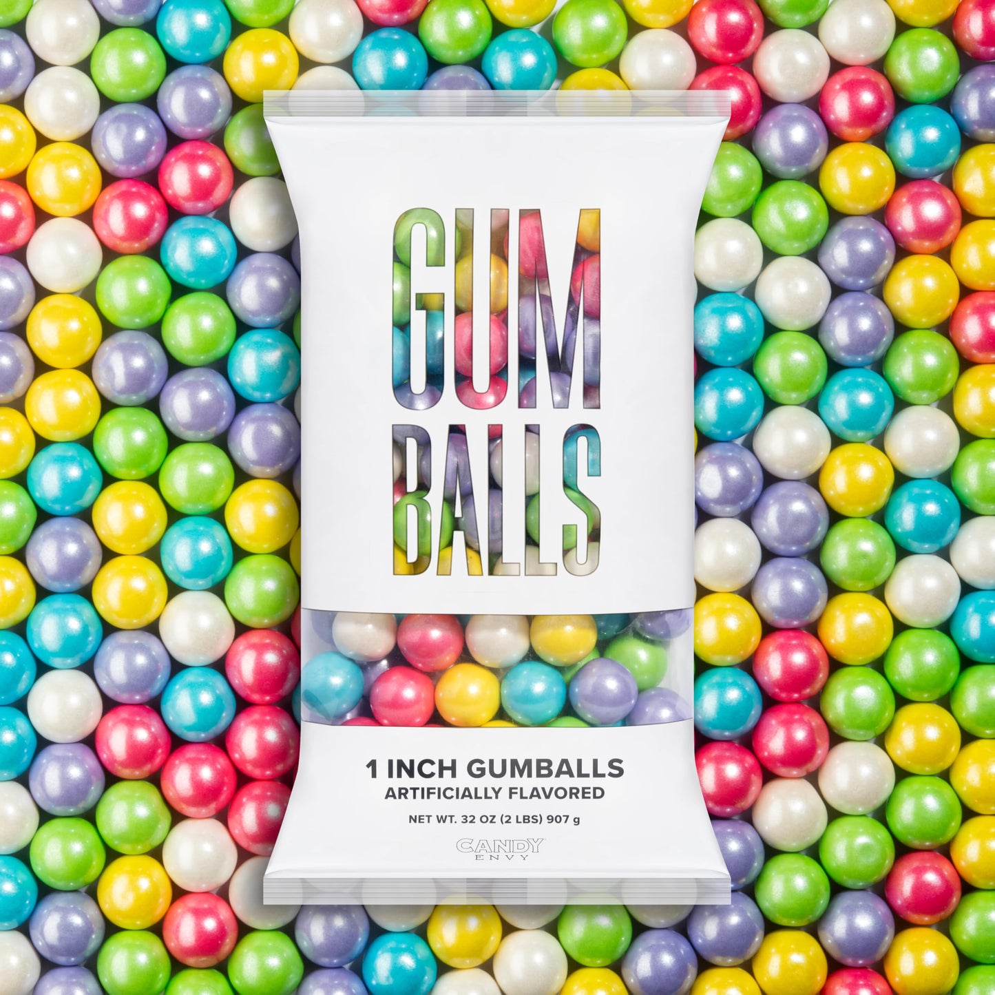 Candy Envy - Shimmer Spring 1 Inch Gumballs - 2lb Bag - Approximately 113 Gumballs Per Bag - North American Made & Kosher Certif
