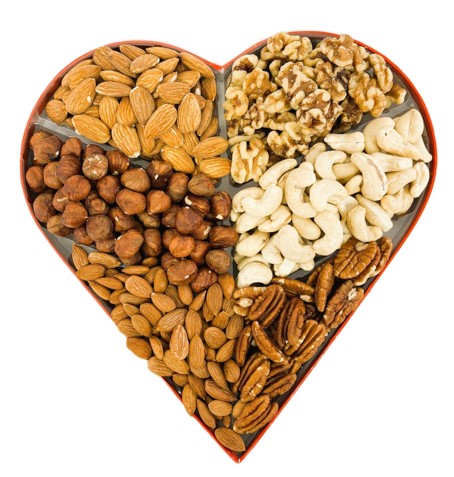 Anna And Sarah Premium Mixed Nuts Large Size Heart Shaped Gift Basket, Walnut-Almond-Cashew-Oregon Hazelnut-Apricot Seed-Pecan F