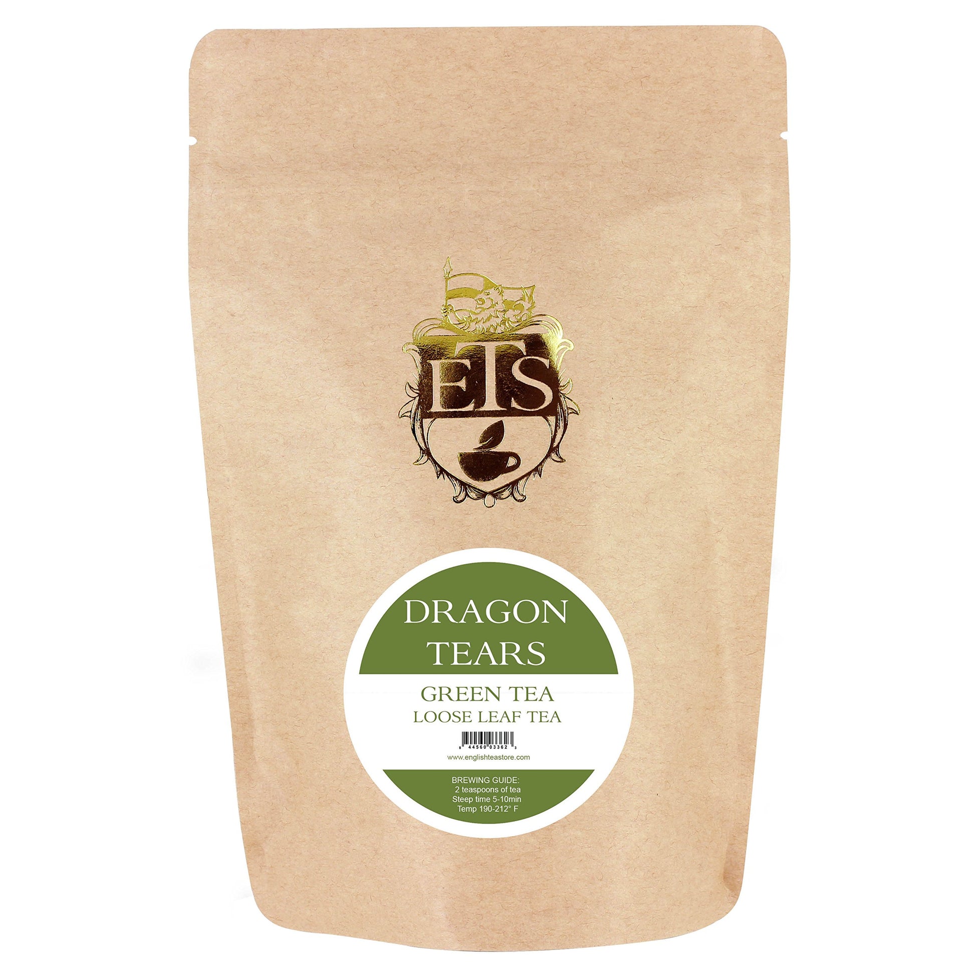 English Tea Store Loose Leaf, Jasmine Dragon Tears Green Tea Pouches, 4 Ounce