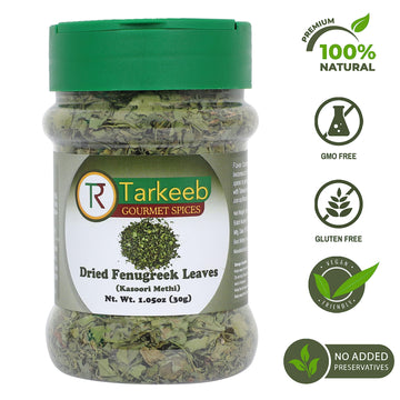 Tarkeeb Fenugreek Leaves Dried (Kasoori Methi) | All Natural | Salt-Free | Vegan | No Colors | Gluten Free | Non-Gmo | Indian Or