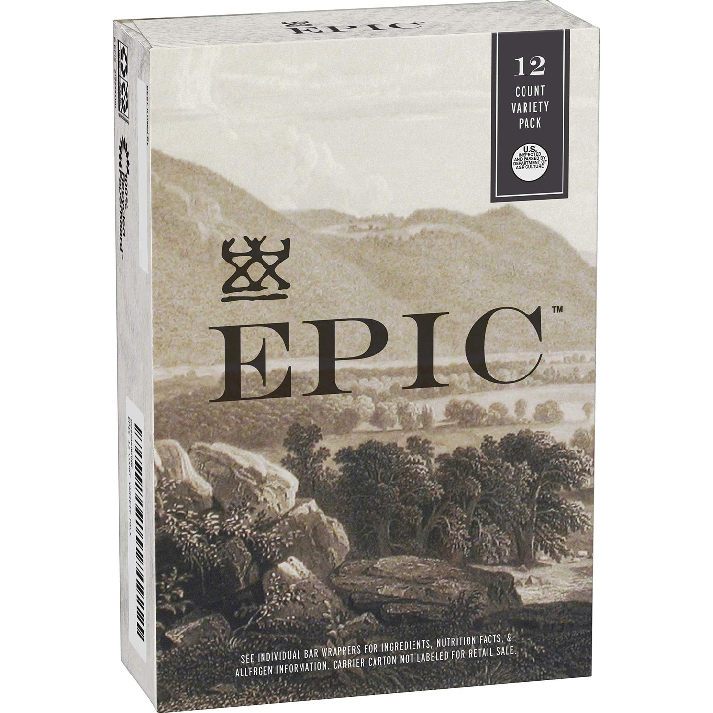 Epic EPIC Bars Variety Pack - Chicken, Beef, Venison, Keto-Friendly, 12 Bars, 16.8 Ounce