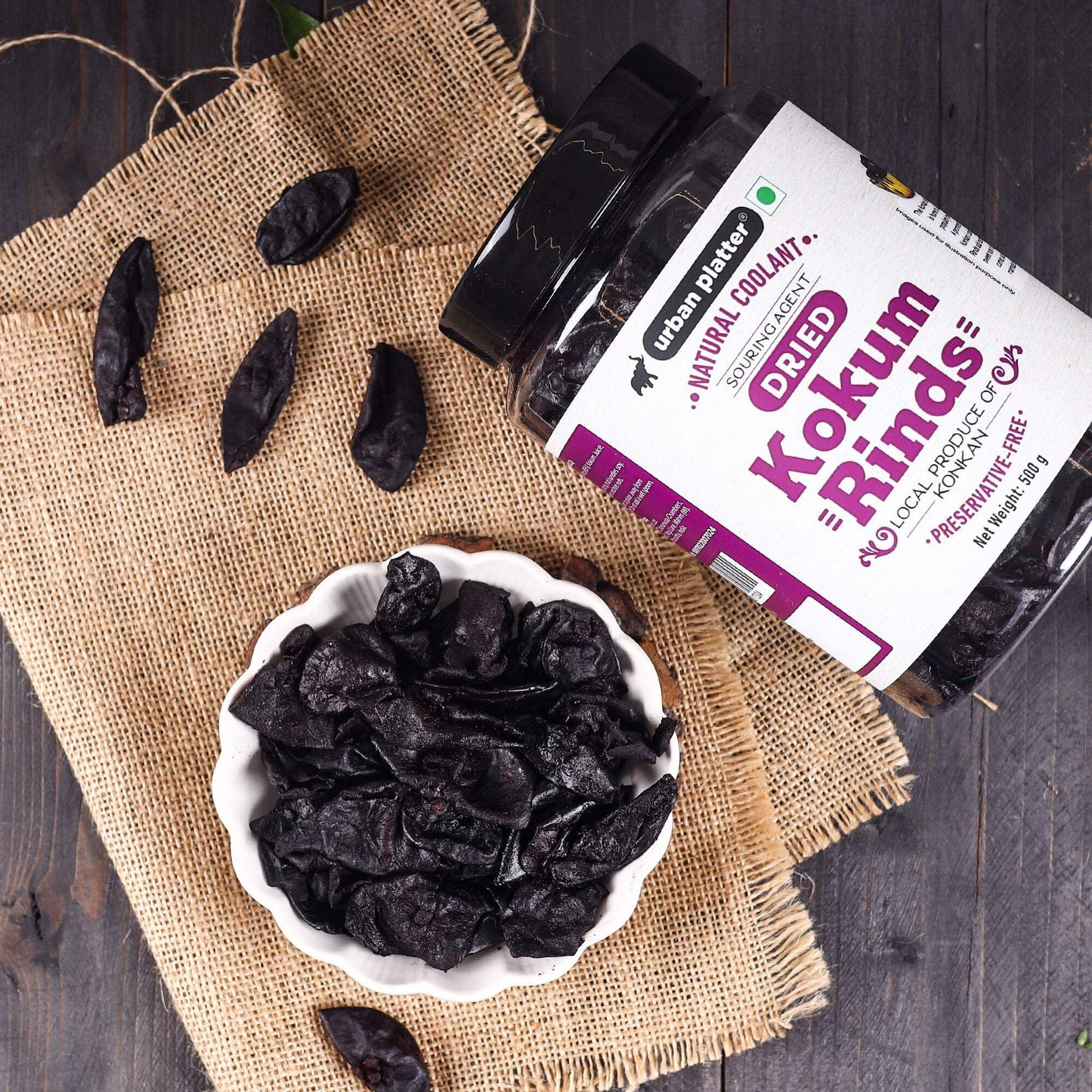 Urban Platter Dried Kokum Rinds | 17.64 Oz (500G) | Natural Souring Agent For Indian Curries, Dal & Refreshing Beverages | Sun-Dried, Preservative-Free & Aromatic | Authentic Kokum Spice