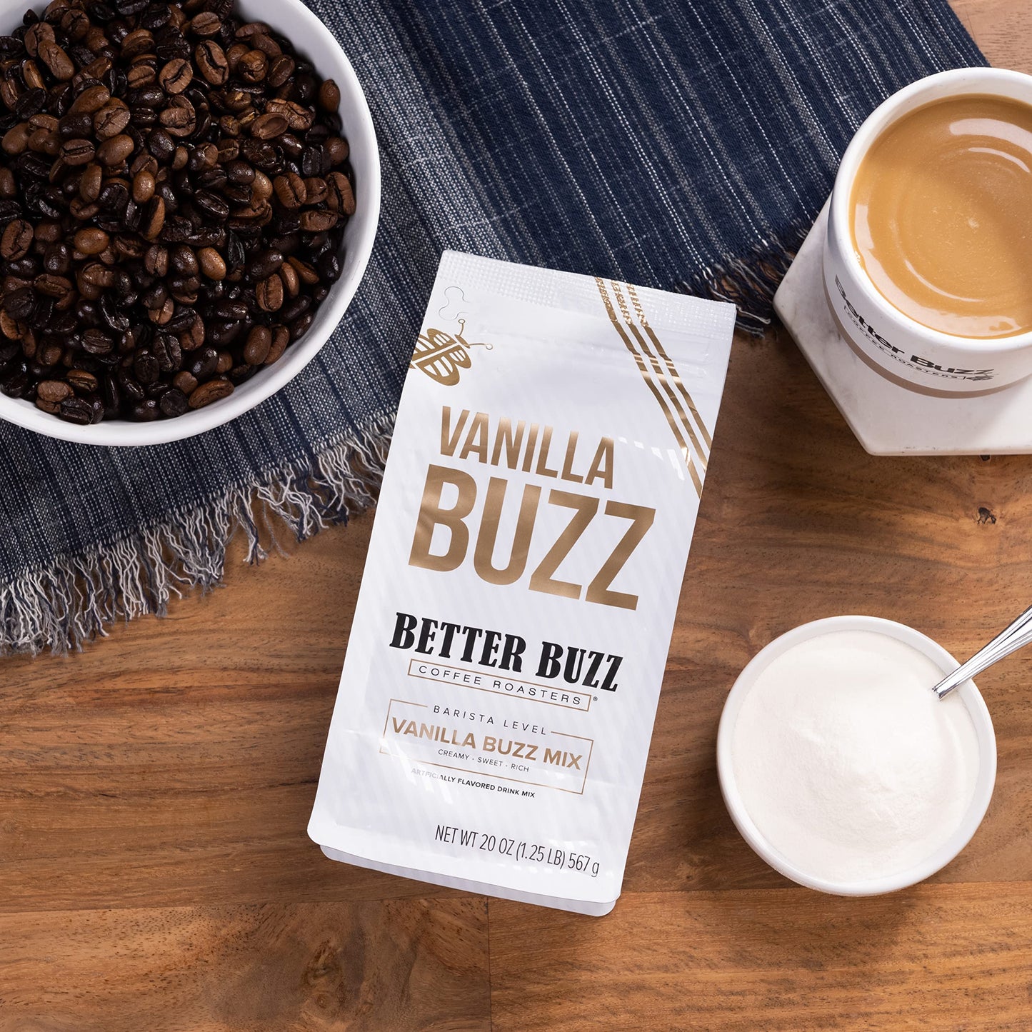 Better Buzz Vanilla Coffee Creamer (Vanilla Buzz) 20Oz. Vanilla Powder Coffee Creamer Drink Mix, Vanilla Creamer For Vanilla Lat