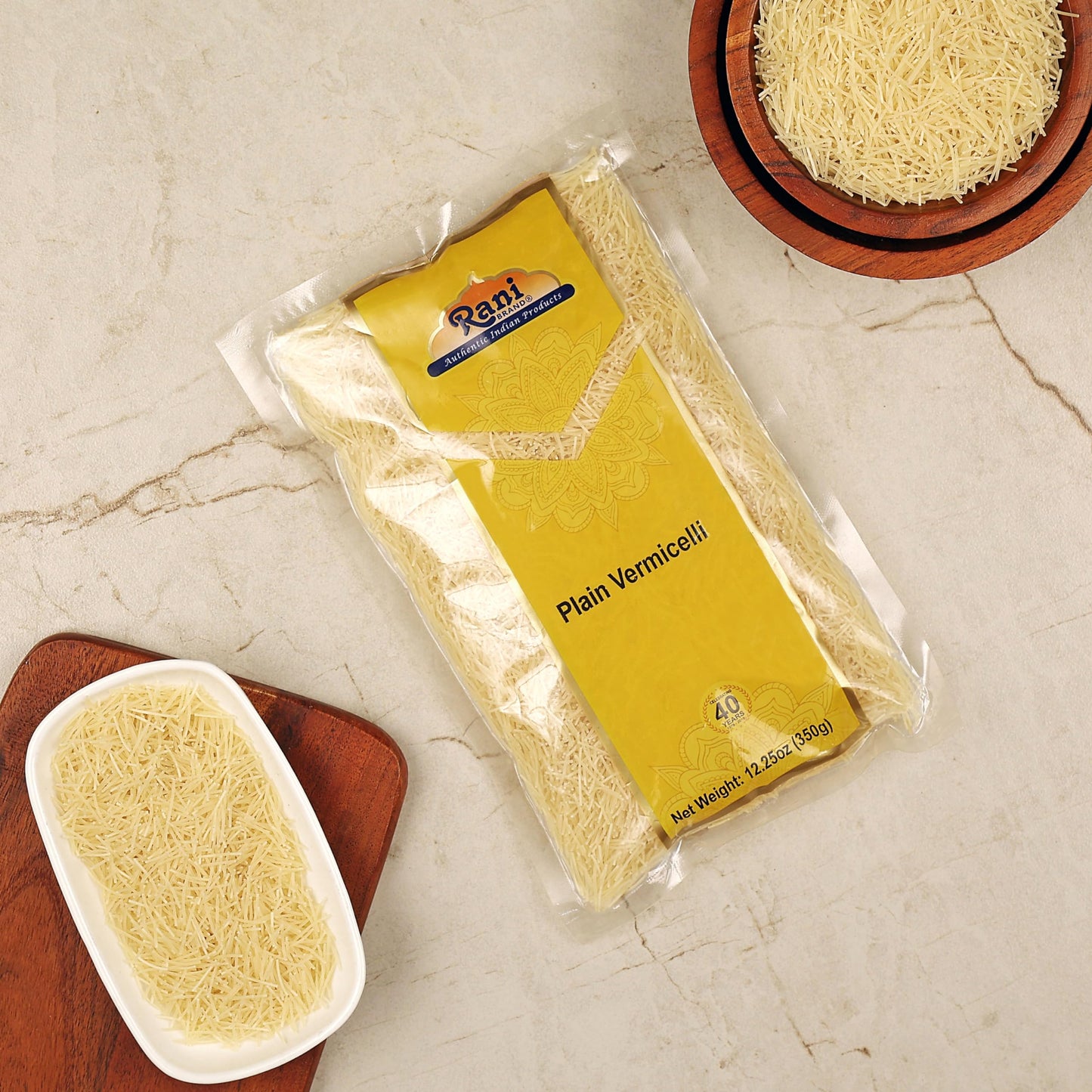 Rani Plain Vermicelli (Wheat Noodles) 12.25Oz (350G), Pack Of 6 ~ All Natural | Vegan | Non-Gmo | Indian Origin