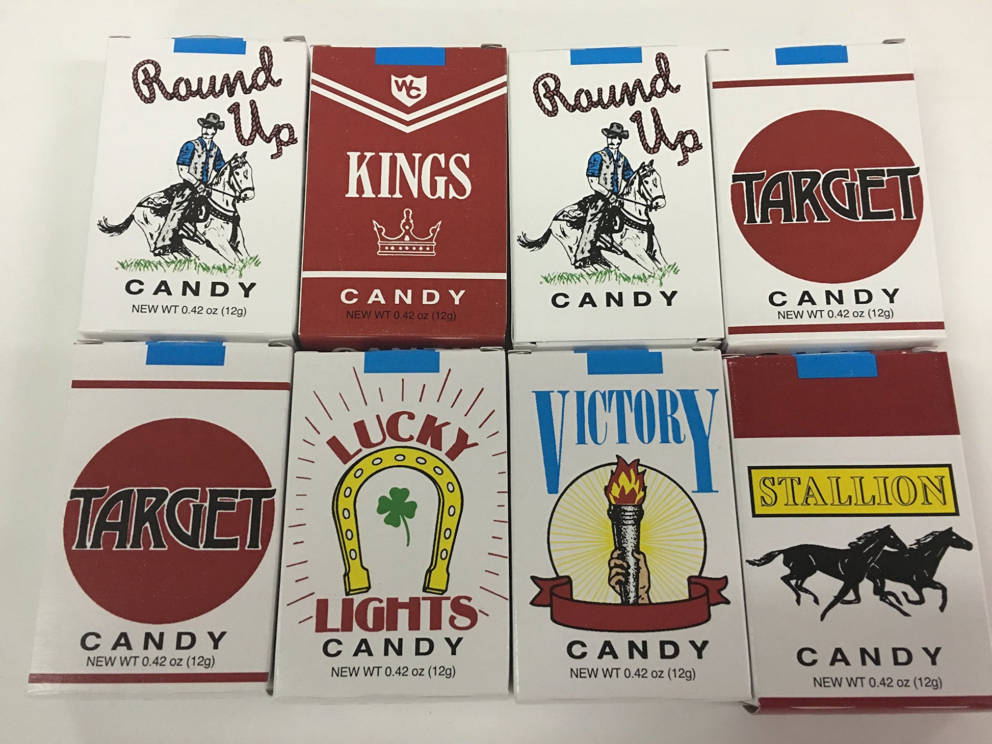 Worlds King Size Candy Cigarettes - 8 Packs, 0.42 Ounce Each, White