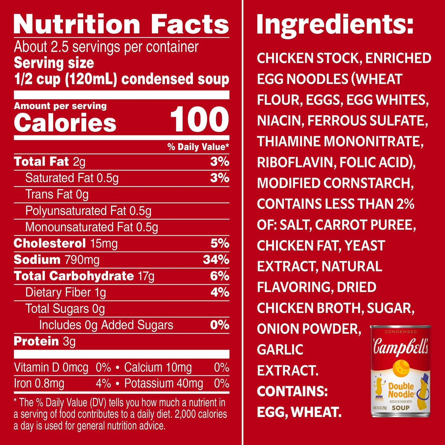 Campbell’S Condensed Kids Double Noodle Soup, 10.5 Oz Can