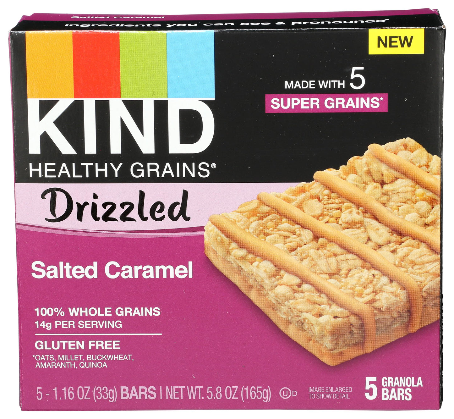 Kind Healthy Grains Salted Caramel Drizzled Bars, Gluten Free, 5.8 Ounces (Pack Of 8)