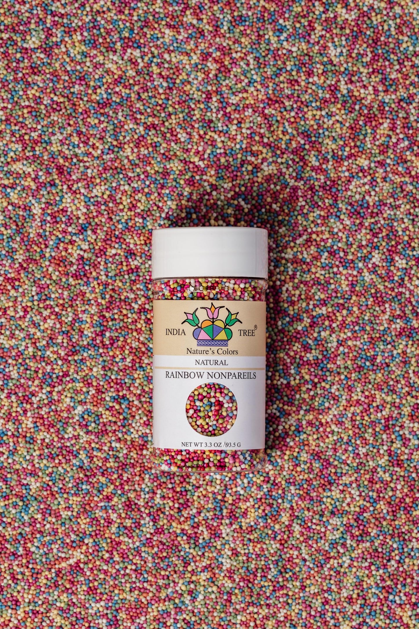 Nature'S Colors Rainbow Nonpareils 3.3 Oz Jar | Natural, Rainbow, Vegan, Red-3 Free, Top 9 Allergen-Free