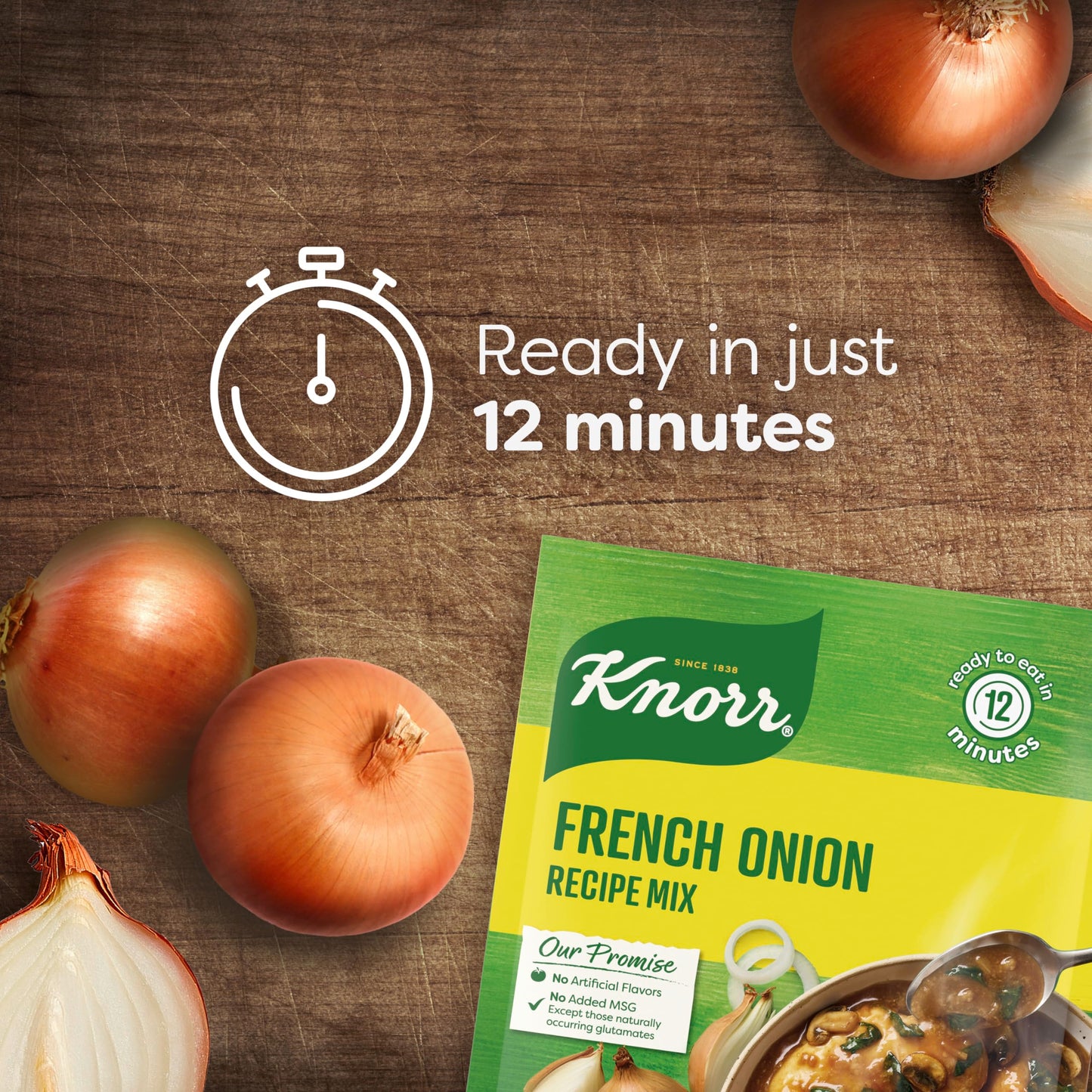 Knorr French Onion Soup Mix, No Artificial Flavors, 1.4 oz, Model 048001221338